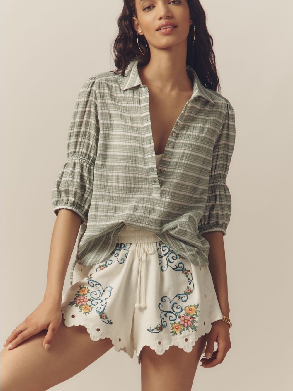 NWOT Anthropologie Pilcro The Tallulah Double Puff Sleeve Blouse